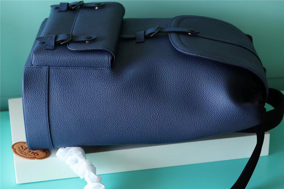 Top Quality Christopher Slim Backpack Blue Taurillon For Men, Bags 42cm Top Quality M58644