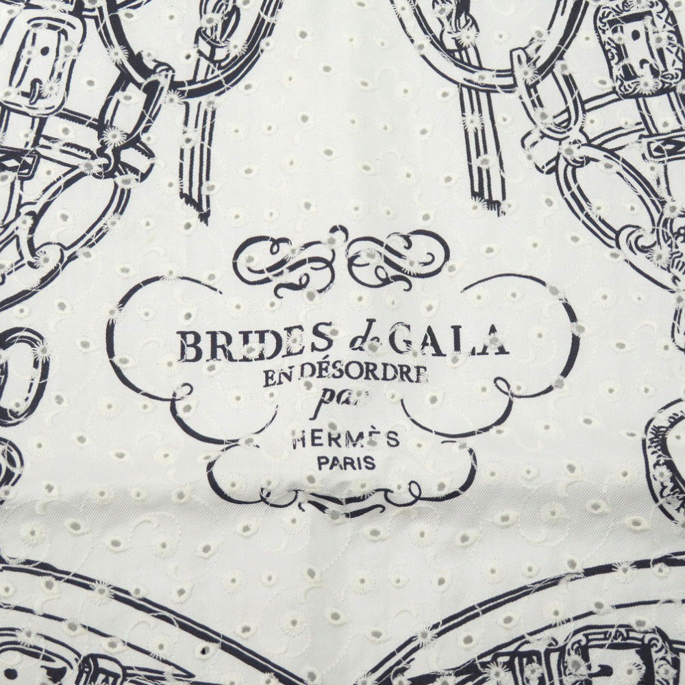 HERMES scarf silk white Carre70 Brides de Gala Women d