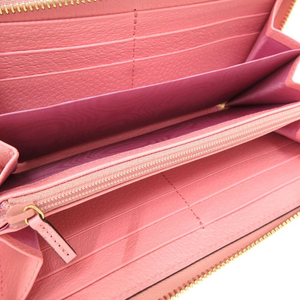 GUCCI Long Wallet Purse 456117 leather pink Cherry Strawberry GG Women