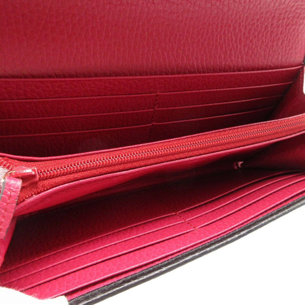 GUCCI Long Wallet Purse 456116 leather black GG Petit Marmont Women