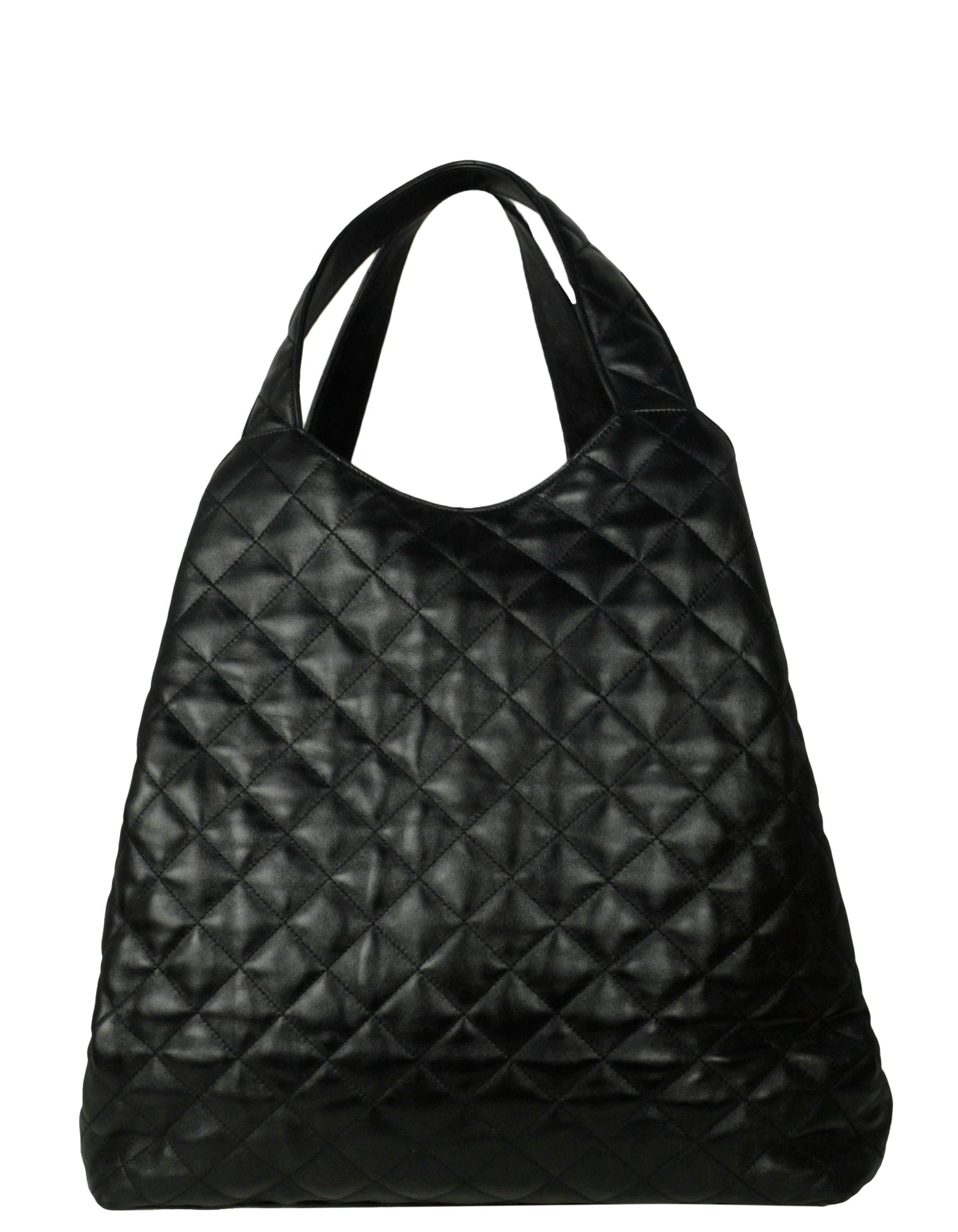Saint Laurent NEW Black Quilted Leather Icare Maxi Shopping Tote Bag