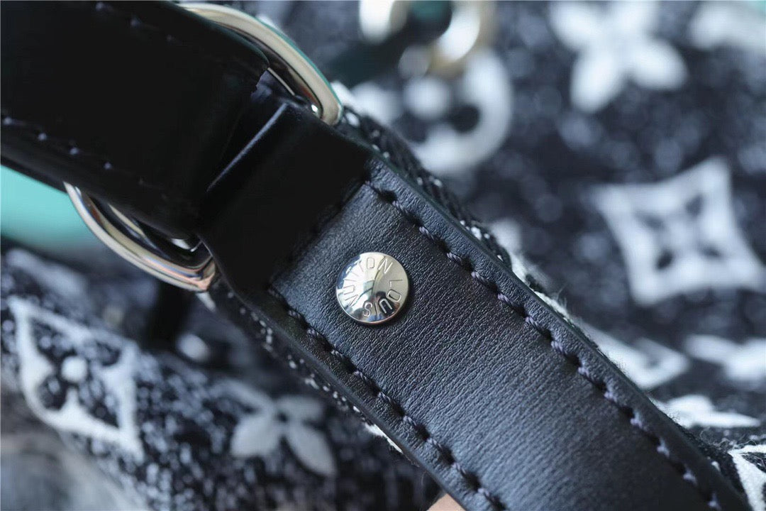 Top Quality Petit Noe Monogram Jacquard Denim Black For Women, Shoulder And Crossbody Bags 11.2in/28.5cm Top Quality