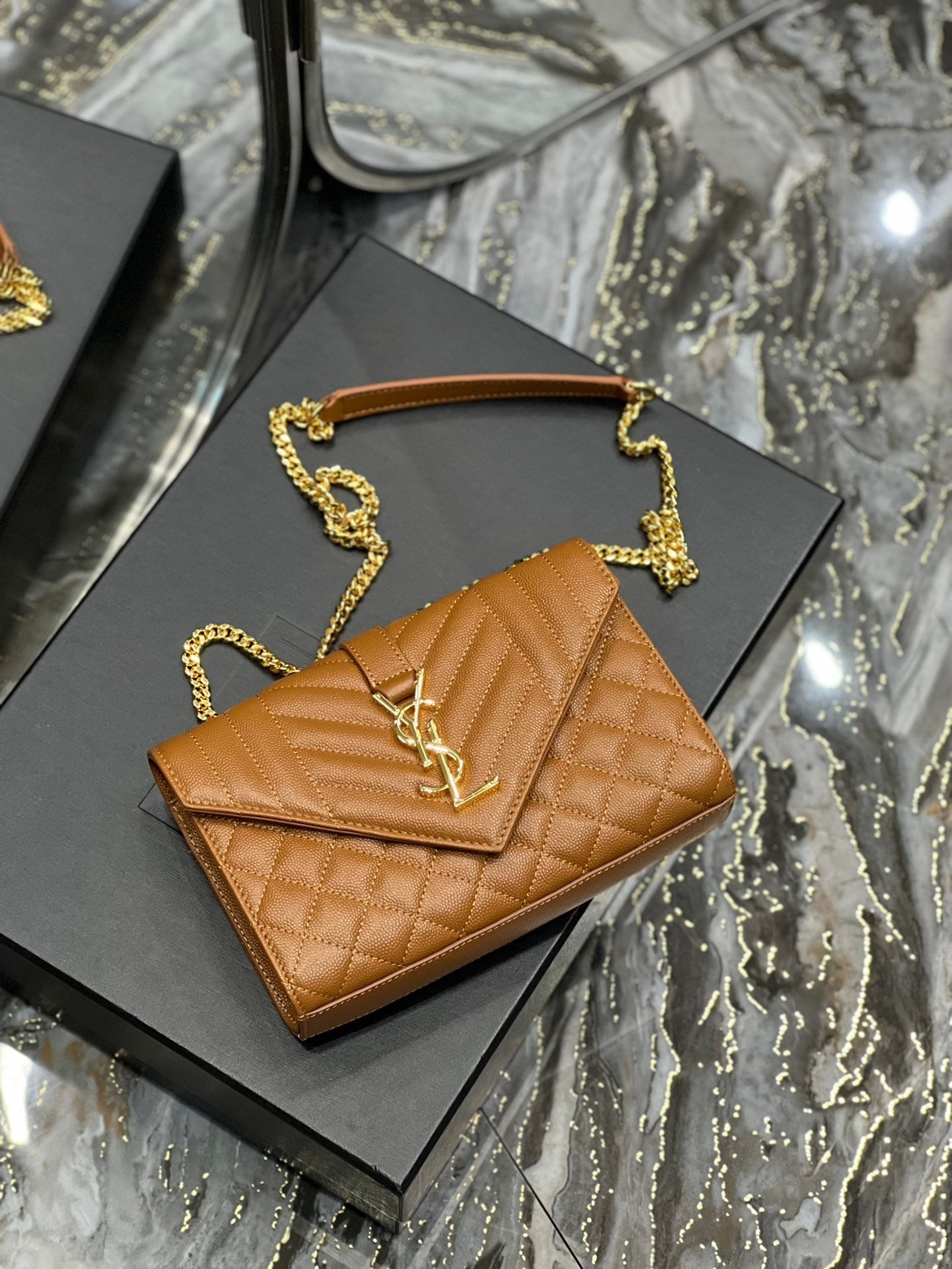 YSSL Small Bag Dark Natural In Mix Matelasse For Women 8in/21cm YSL 600195BOW919207