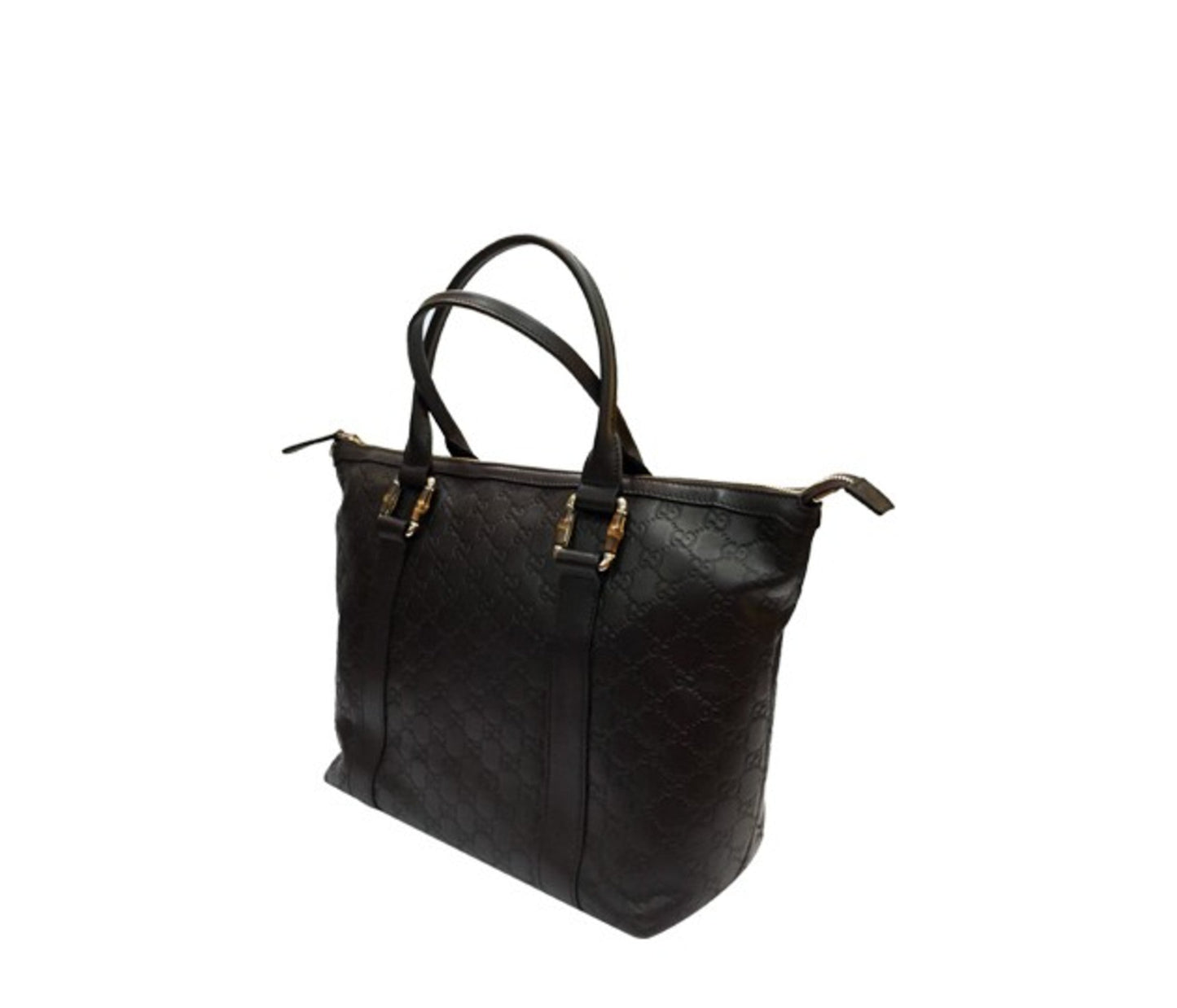 GUCCI BROWN LEATHER TOTE