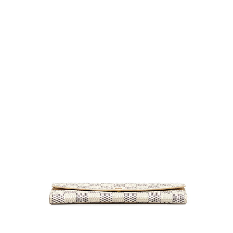 Louis Vuitton Damiere Azur Portfolio Emily Long Wallet N63021 White PVC Leather