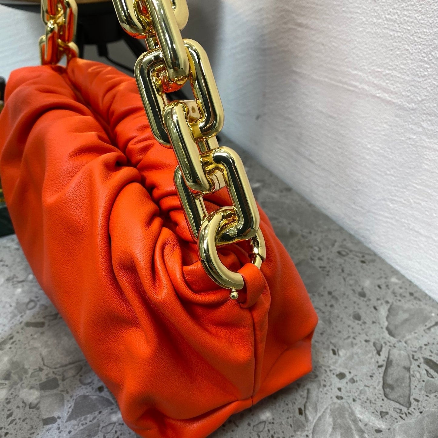 Top Quality Chain Pouch Orange, For Women, Women’s Bags 12.2in/31cm