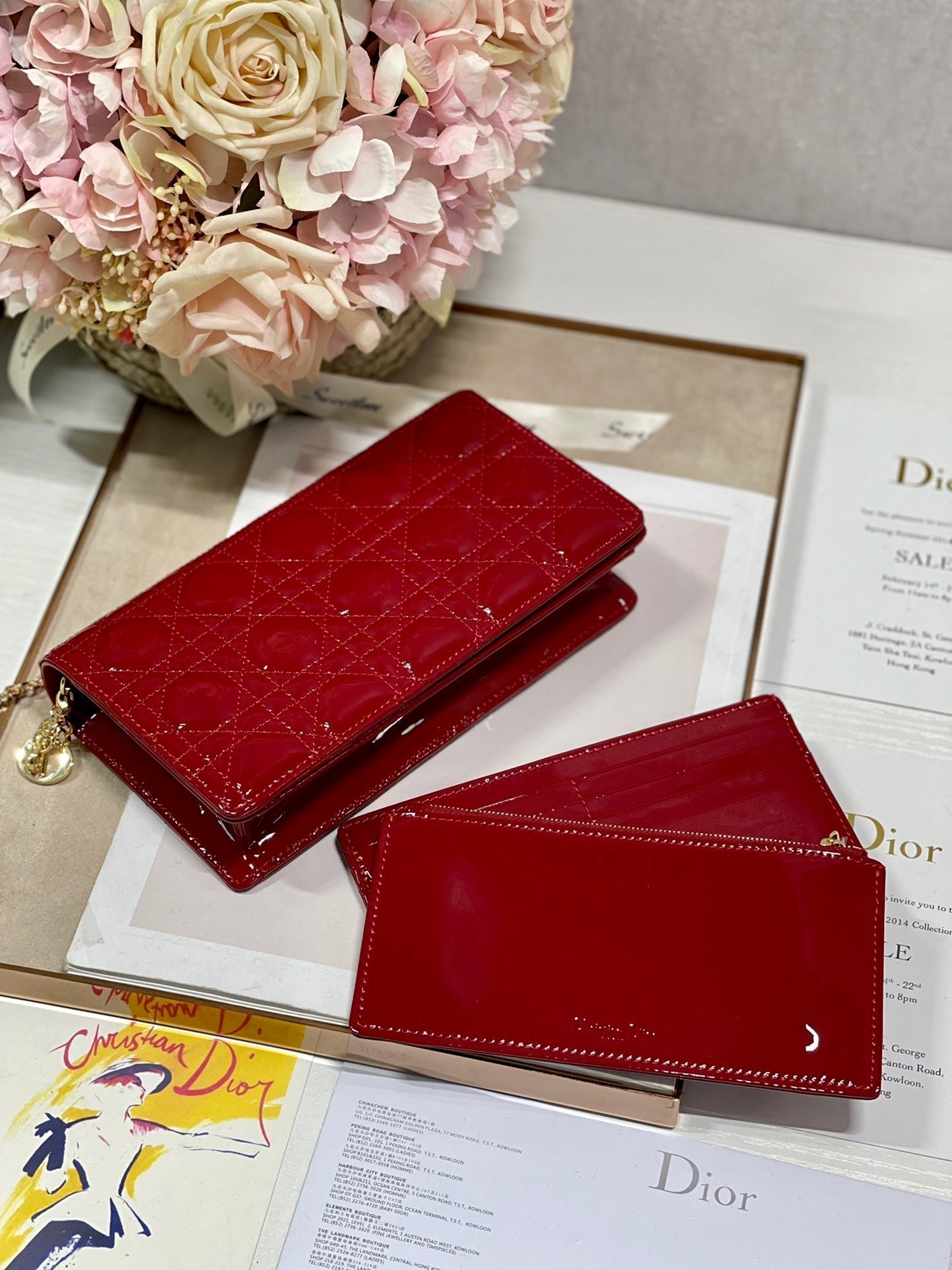 Top Quality Lady Pouch Red, For Women, Womens Handbags 8.5in/21.5cm CD S0204OVRB_M323