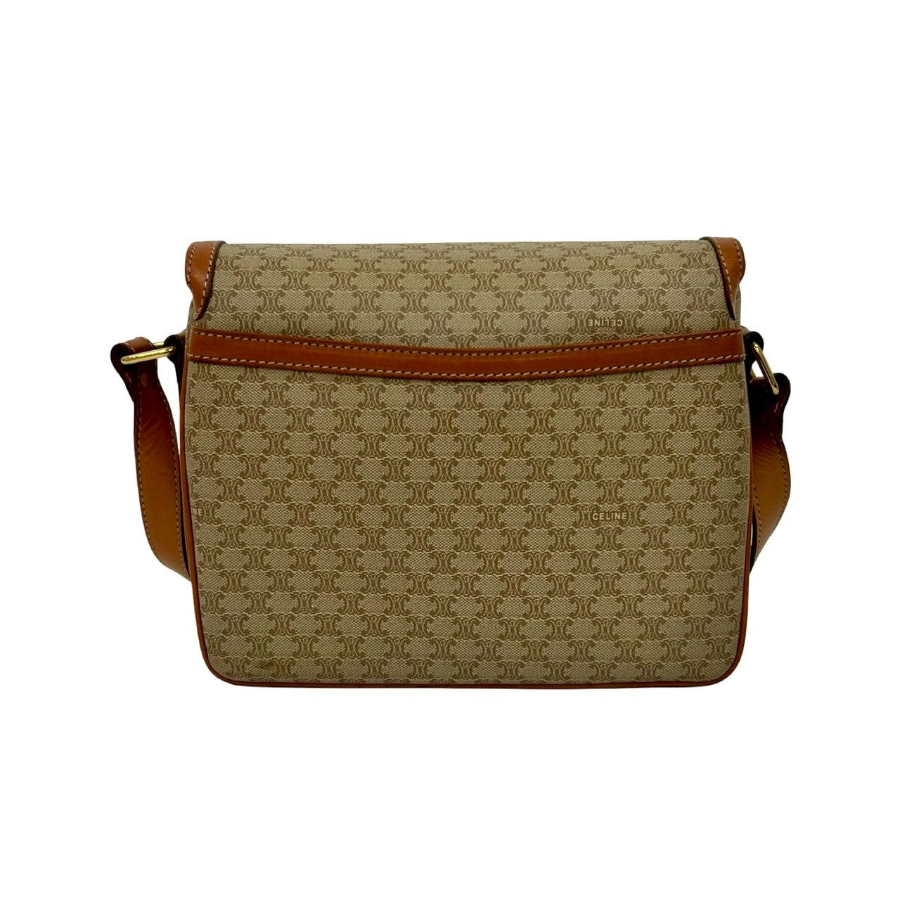 CELINE Shoulder Bag leather beige