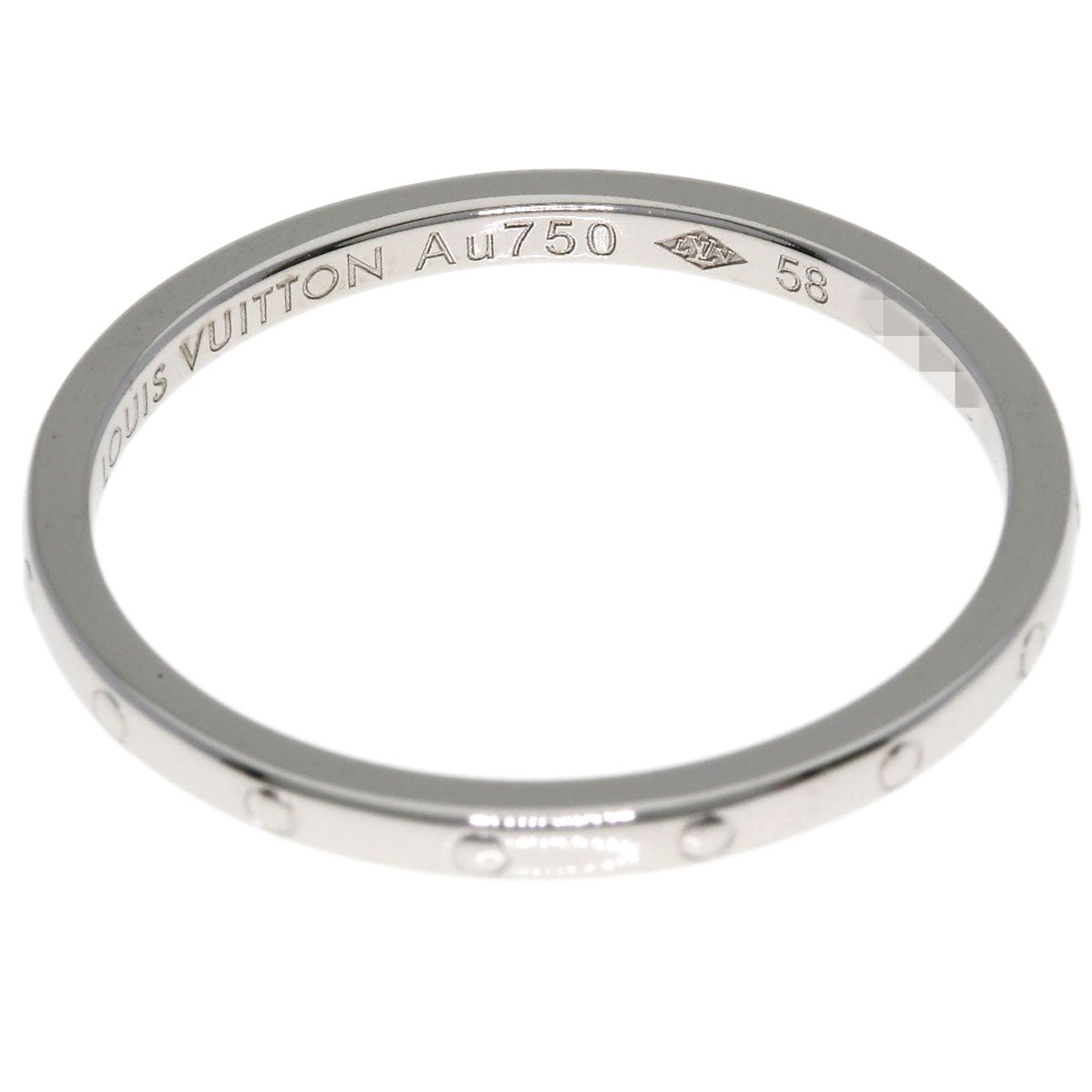 LOUIS VUITTON Ring K18WG Silver Miniburg Amples #58