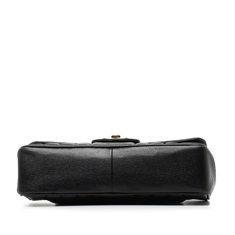 Chanel Coco Mademoiselle Double Chain Shoulder Bag Black Caviar S Chanel