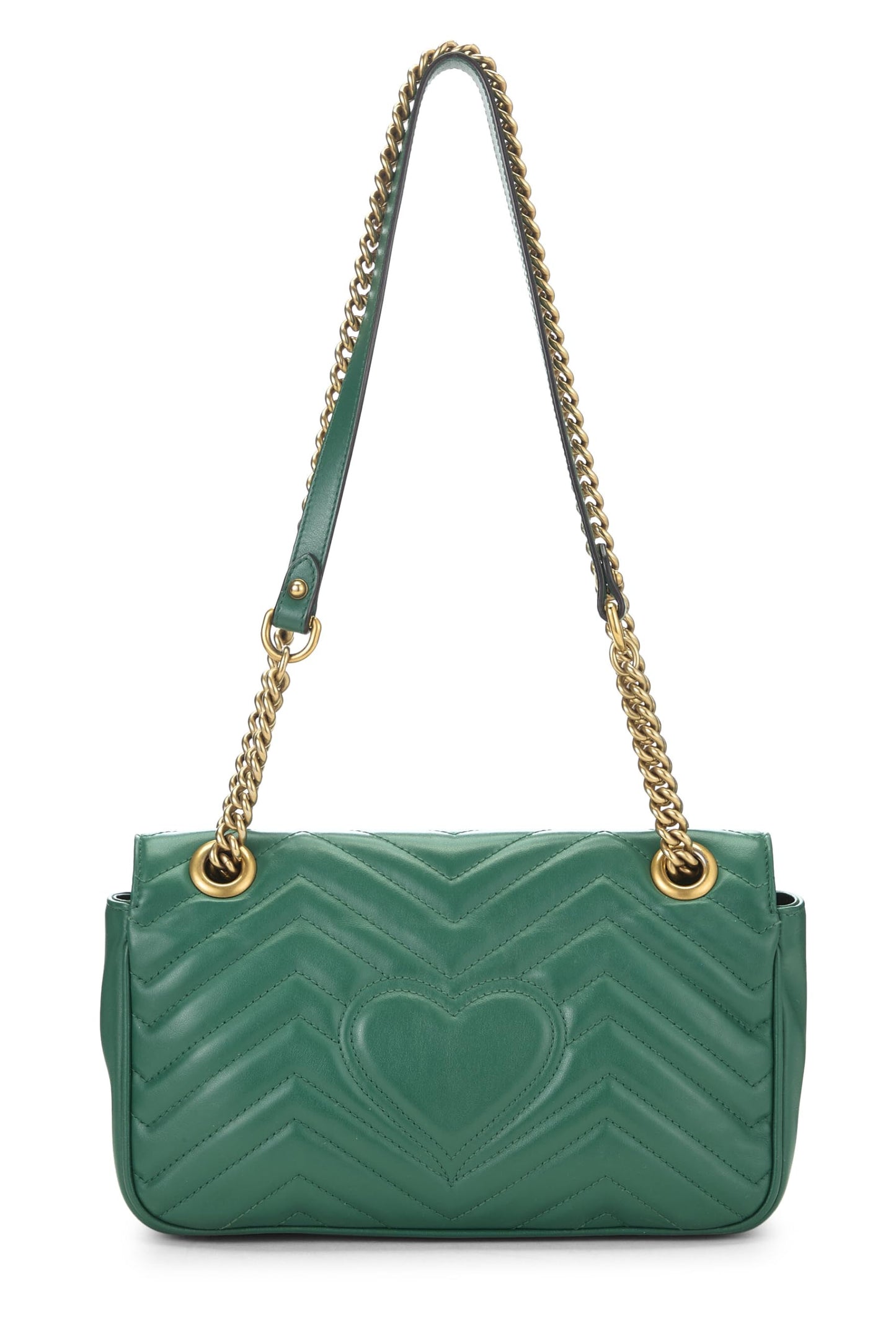 Gucci, Green Leather GG Marmont Shoulder Bag Small, Green