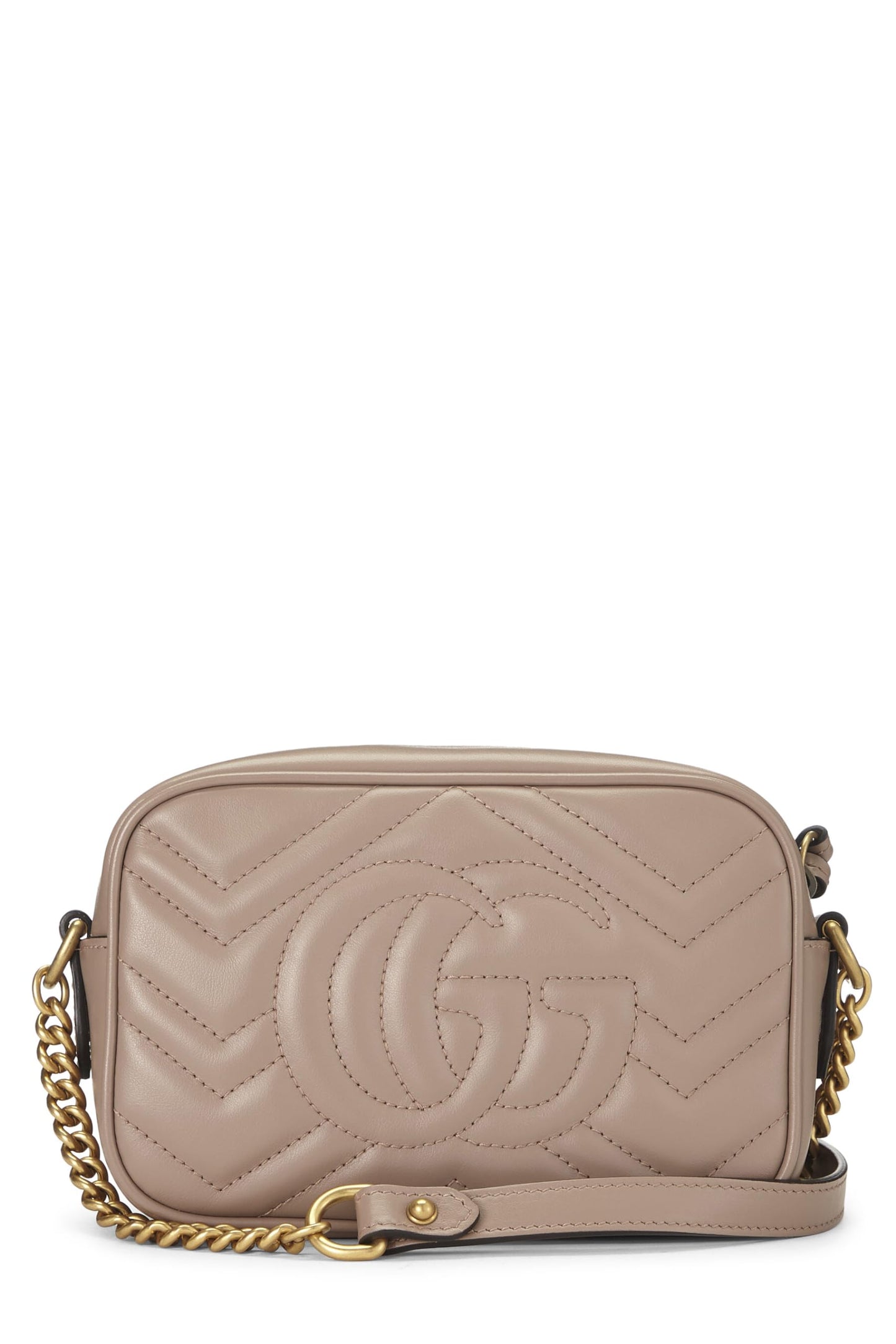 Gucci, Pink Leather GG Marmont Crossbody Bag Small, Pink