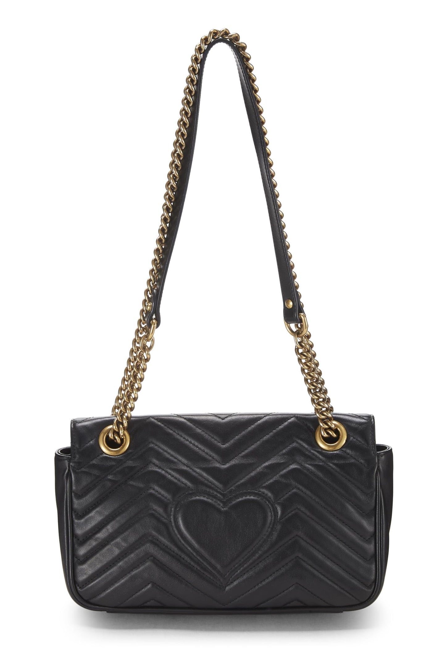 Gucci, Black Leather GG Marmont Shoulder Bag Small, Black