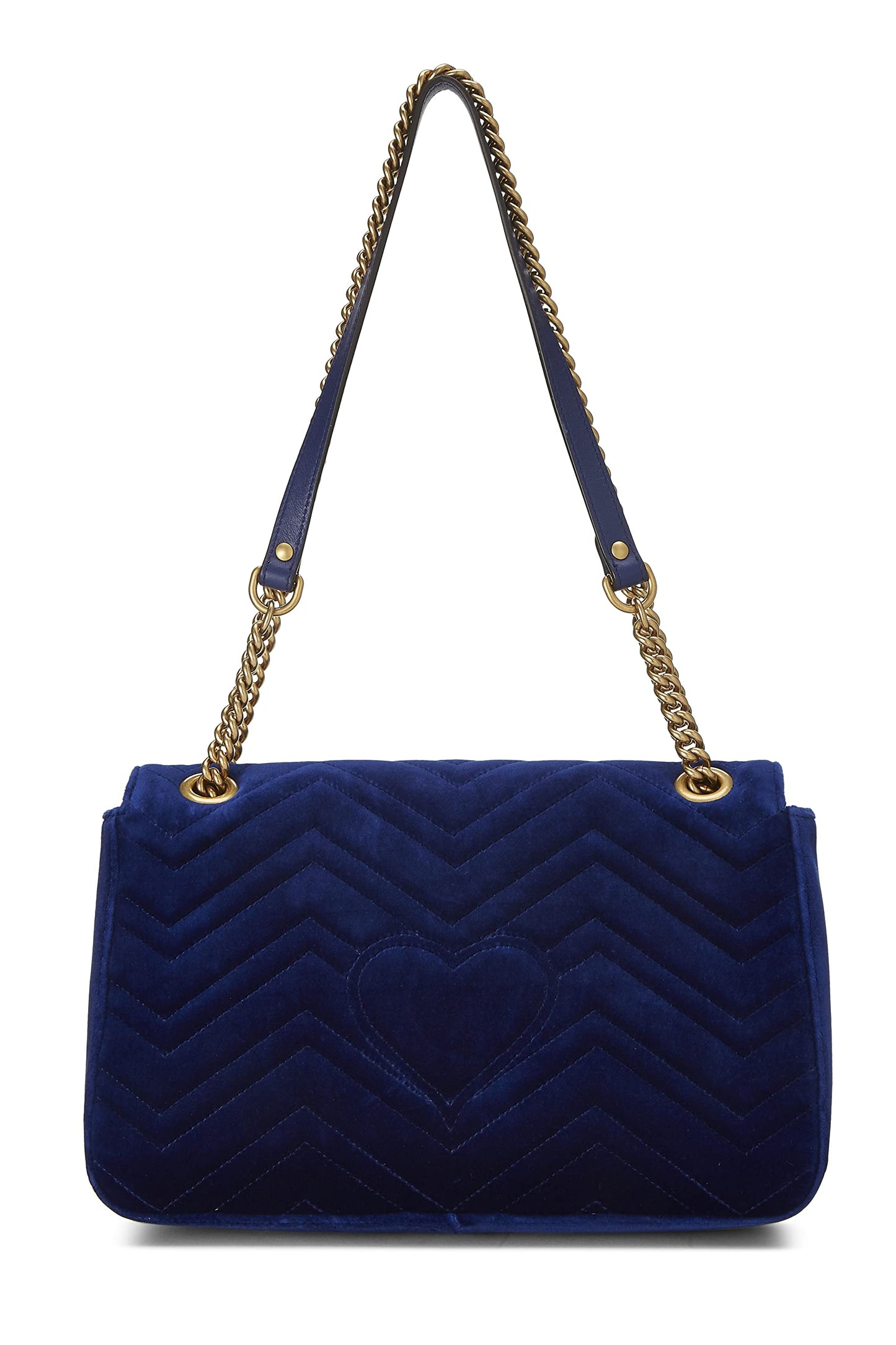 Gucci, Blue Velvet GG Marmont Modern Shoulder Bag, Blue