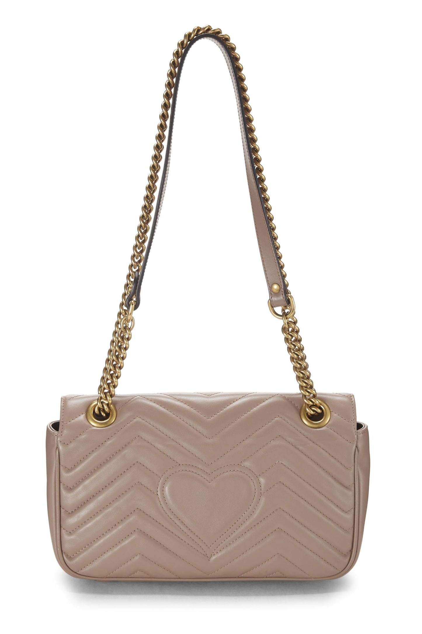 Gucci, Beige Leather GG Marmont Shoulder Bag Small, Pink