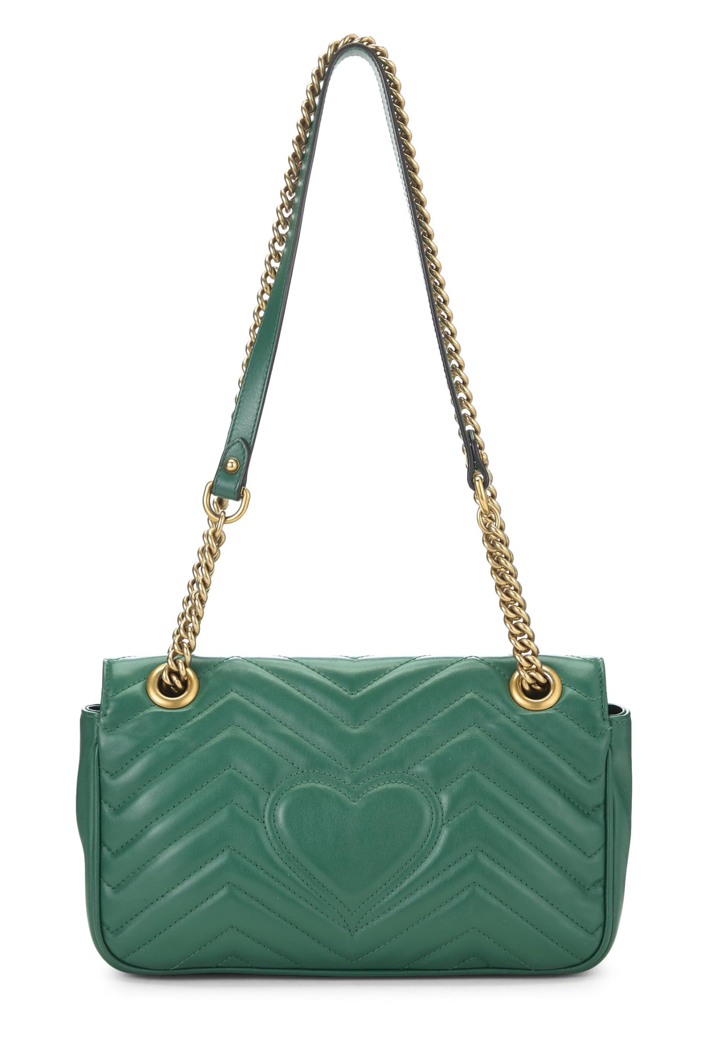Gucci, Green Leather GG Marmont Shoulder Bag Small, Green