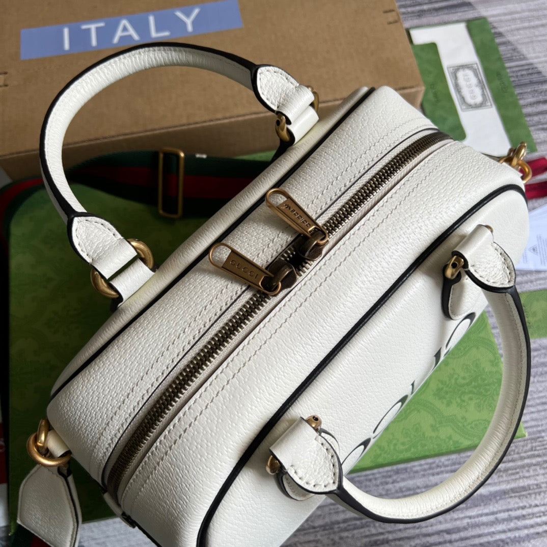 gg x Adidas Mini Duffle Bag White For Women, Women’s Bags 12in/32cm gg 702397 U3ZCT 8727