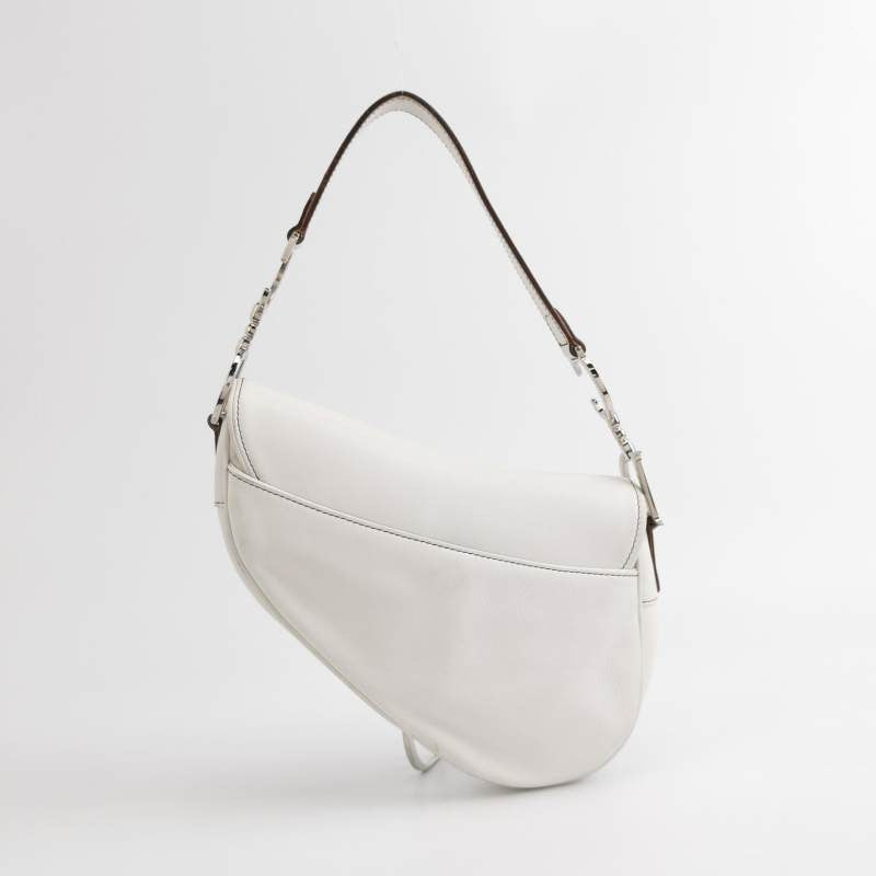 Dior Saddle Leather White with Silver Hardware