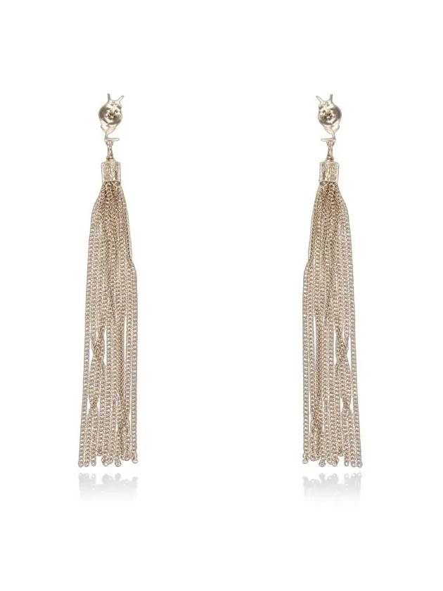 Luxury Saint Laurent Trending 2025 Monogram Chain Tassel Loulou Earrings Gold