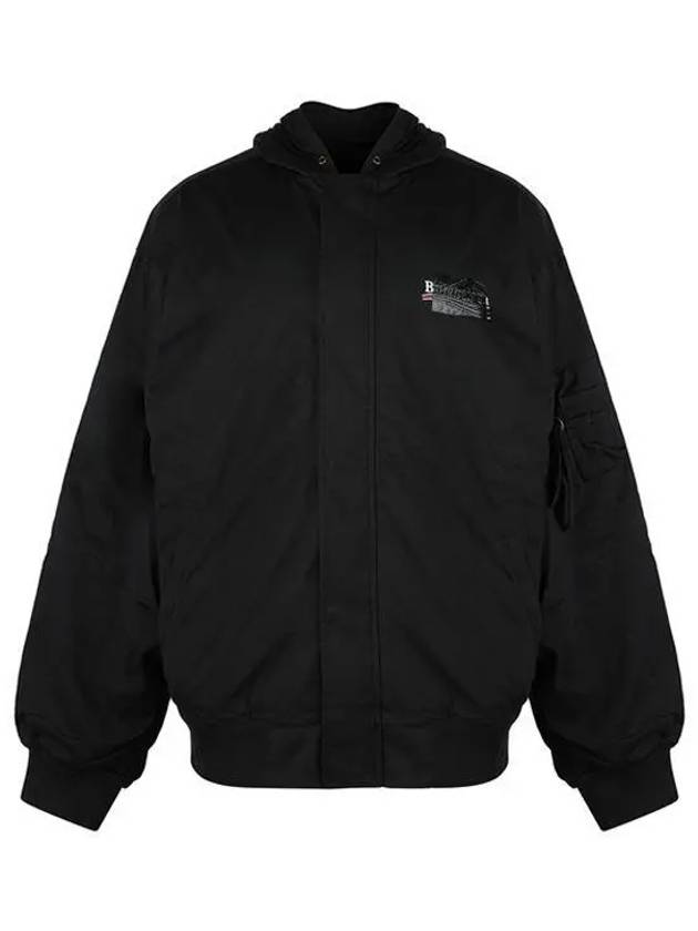 Luxury Balenciaga Trending 2025 Gaffer Padded Cotton Bomber Jacket Black