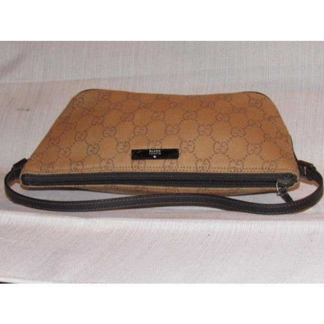 Gucci Rusty Orange Large G Logo Print Canvas Brown Leather And Hobo Bag