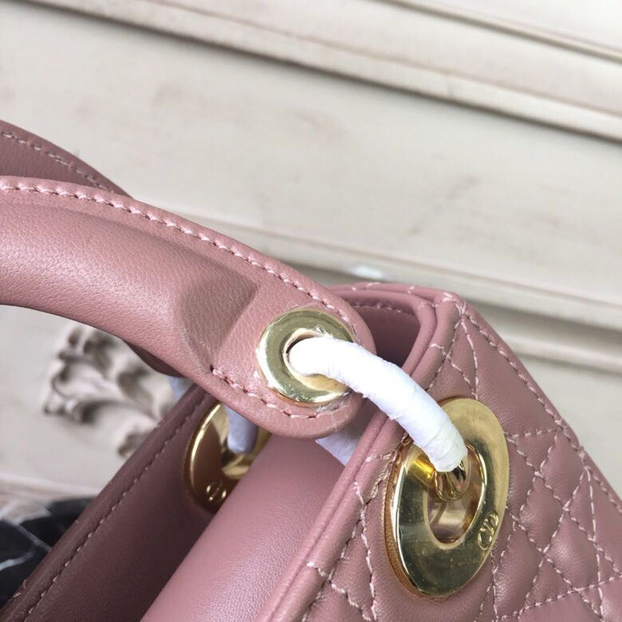 Top Quality Mini Lady Bag Gold Toned Hardware Dusty Pink For Women 18cm/7in CD