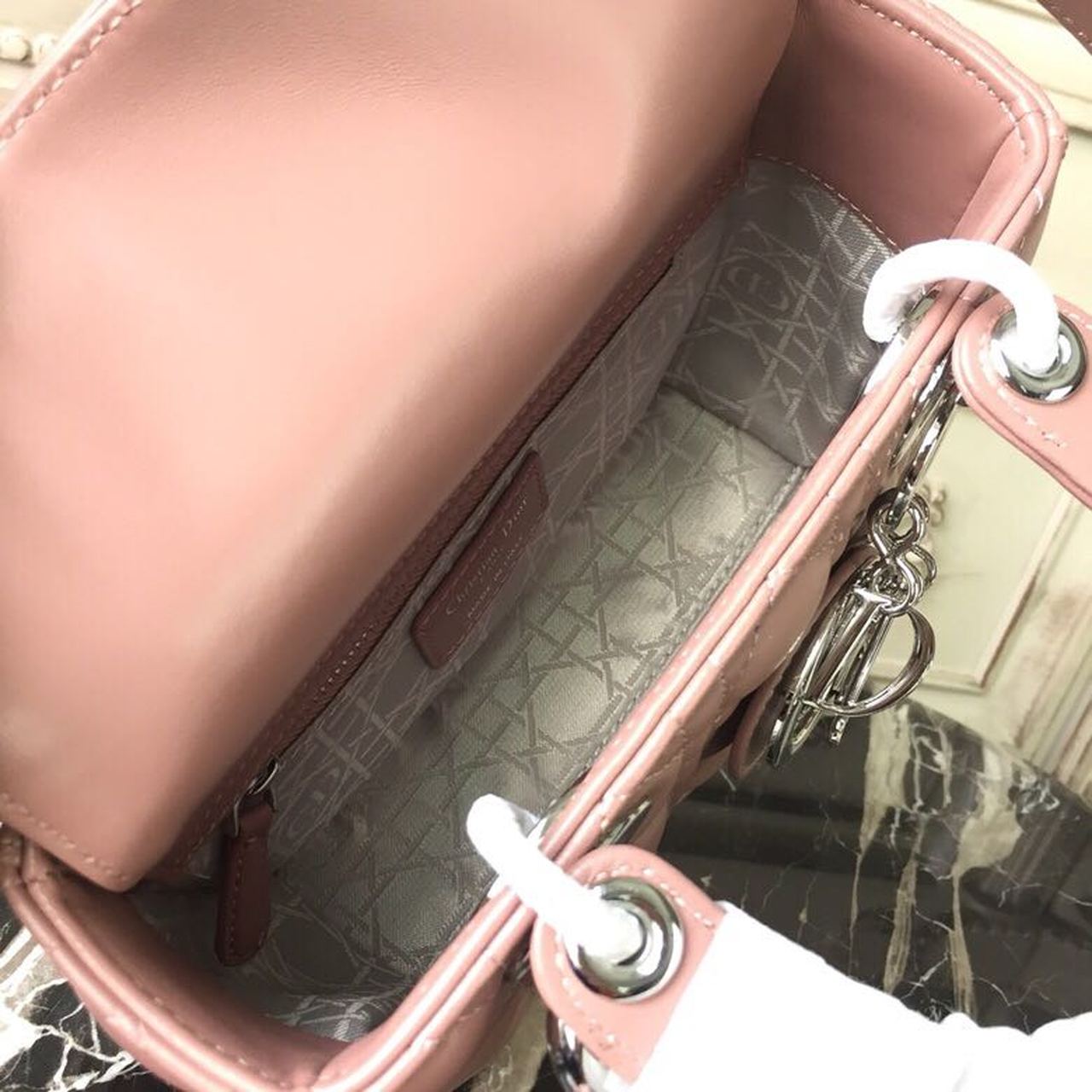 Top Quality MeTop Qualityum Lady Bag Dusty Pink SiTop Qualityer Hardware For Women 20cm/8in CD