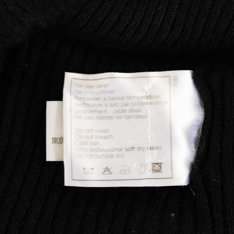Chanel Cocomark Nits Tartar Neck sweaters Black Casimir Silk Ladies Chanel