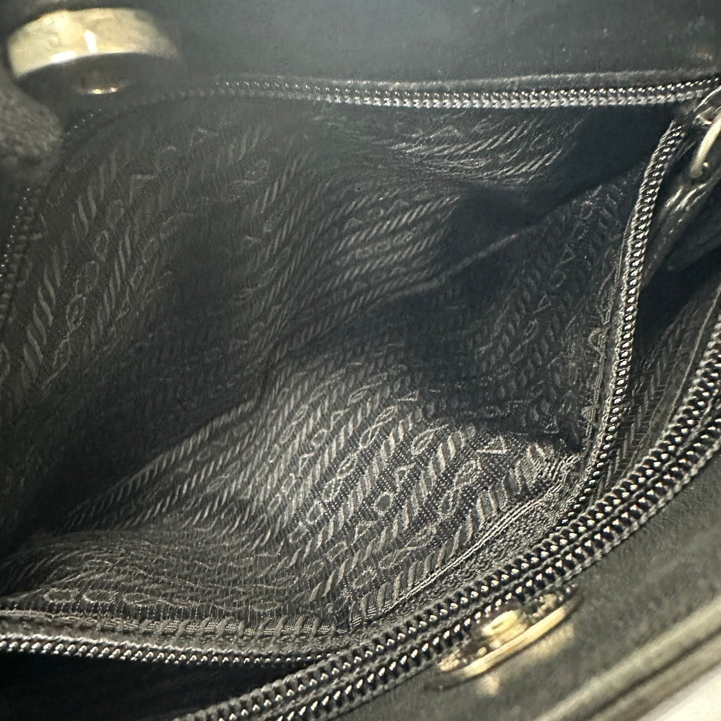 PRADA Leather Shoulder Bag Black AB Rank d pr9911js
