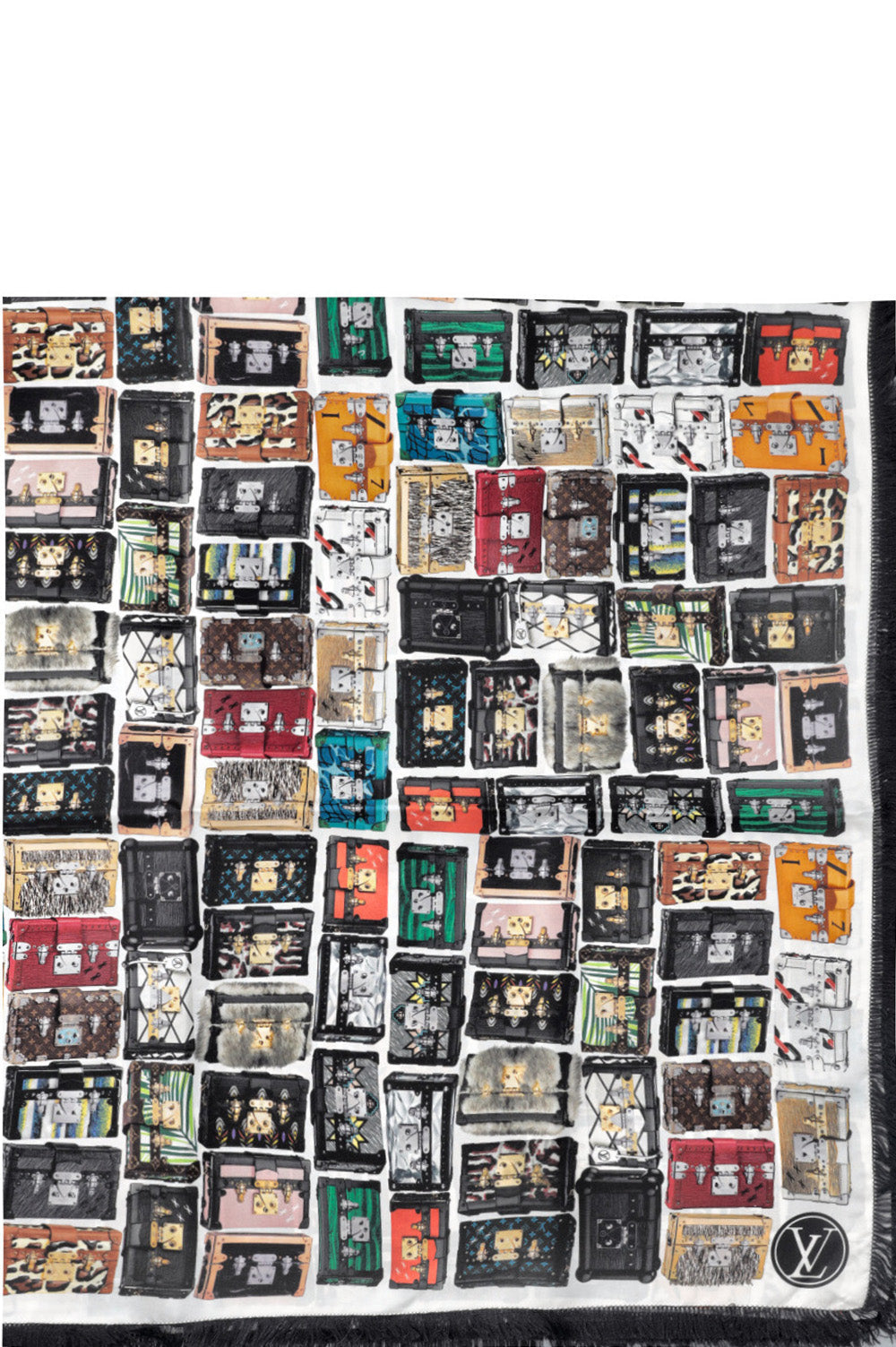 LOUIS VUITTON Scarf Tribute to Petite Malle Silk Multicolor