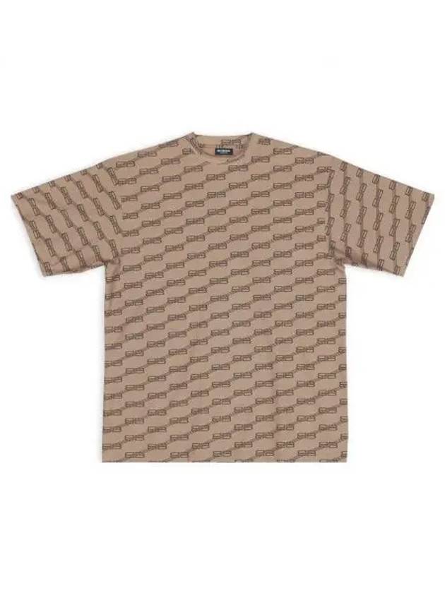 Luxury Balenciaga Trending 2025 Print Short Sleeve T-Shirt Beige