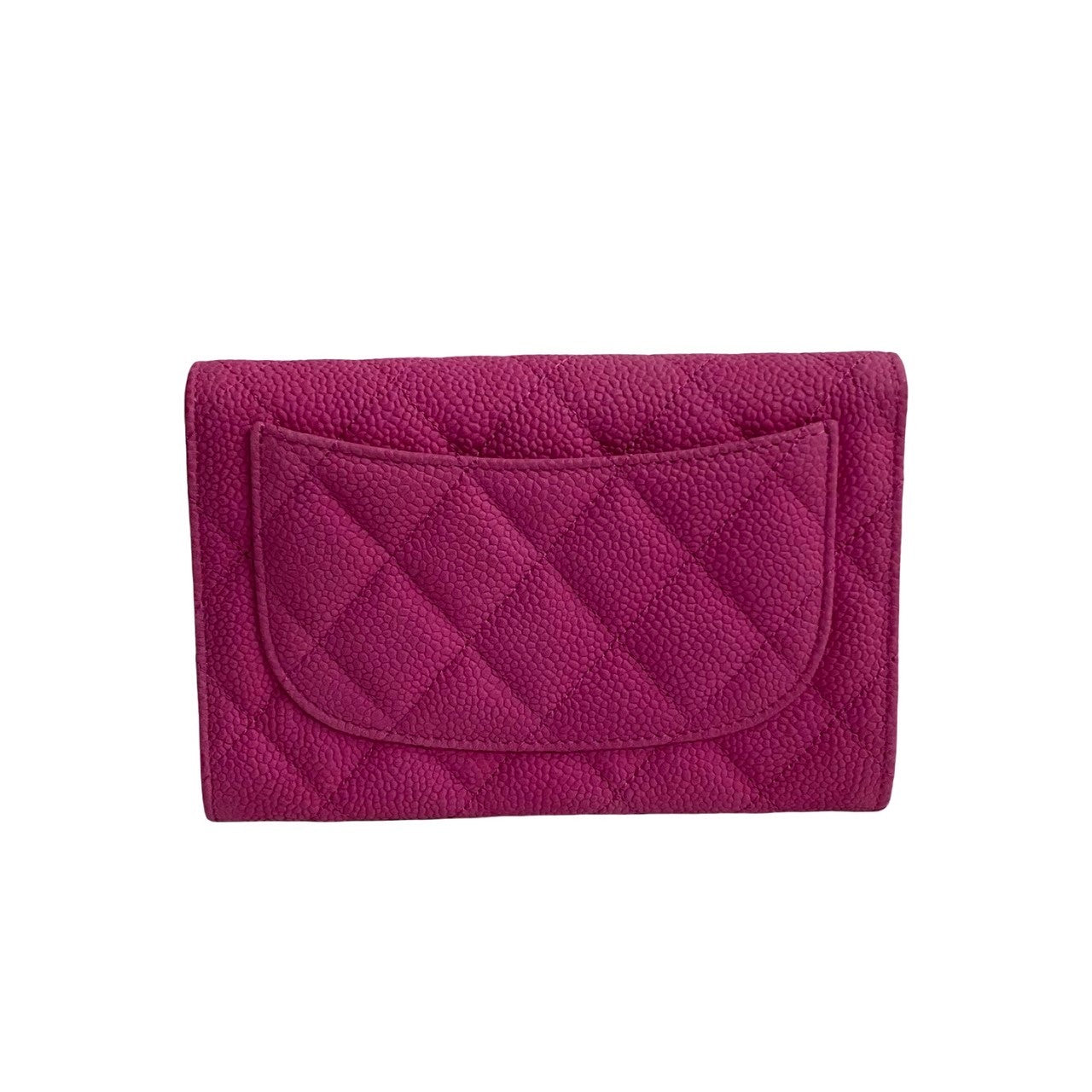 CHANEL Bifold Wallet Matt caviar skin pink Matrasse Caviar skin