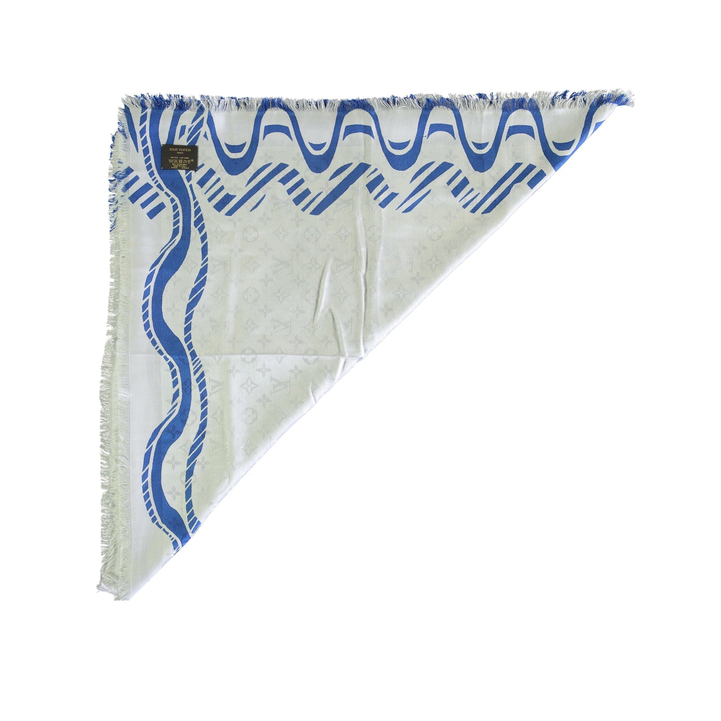 LOUIS VUITTON Louis Vuitton Blue and White Alma Print Scarf