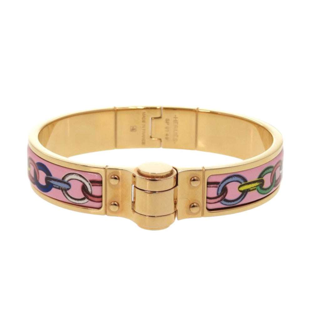 HERMES Bangle metal gold bracelet Charnier PM Women d