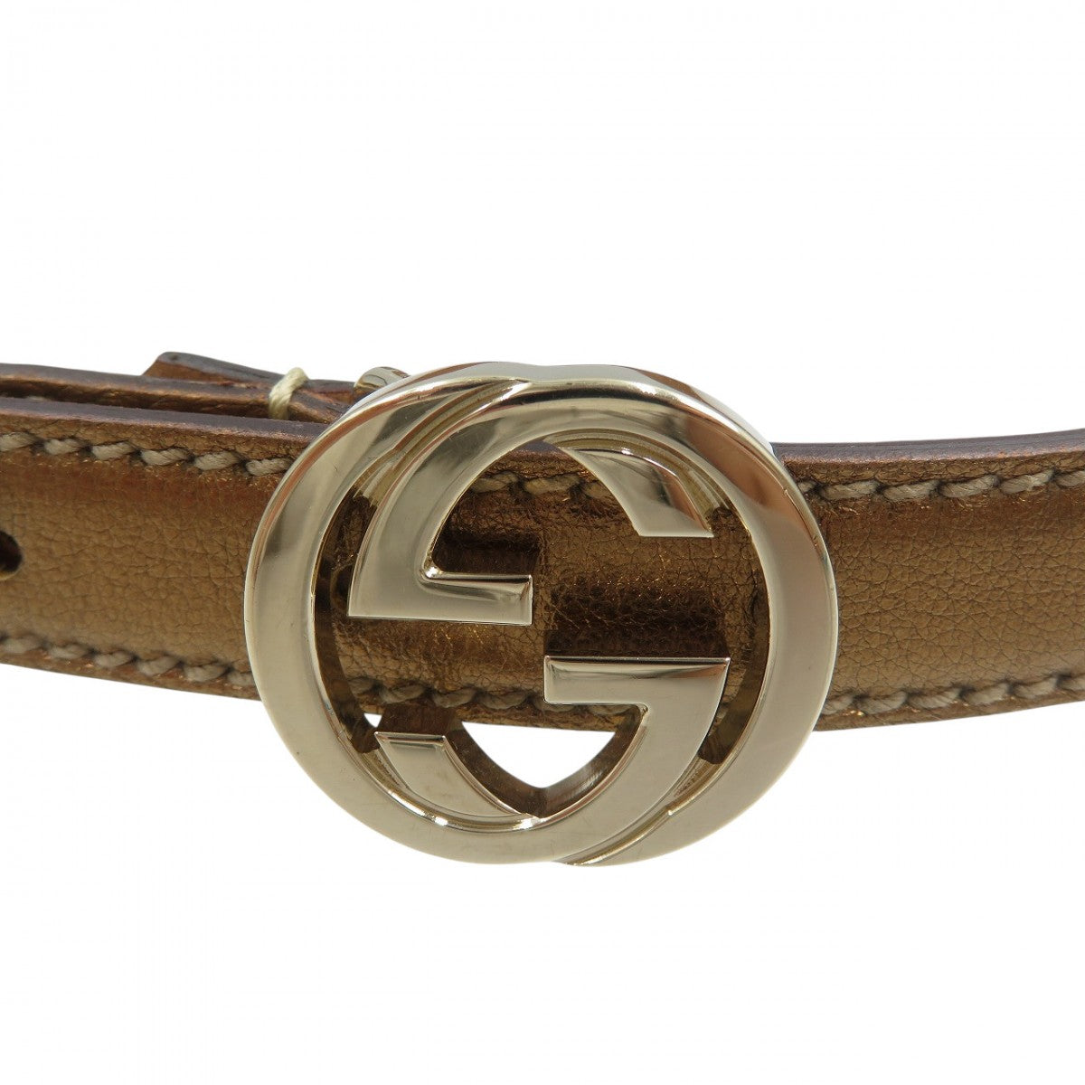 GUCCI belt 15614 leather gold 85・34