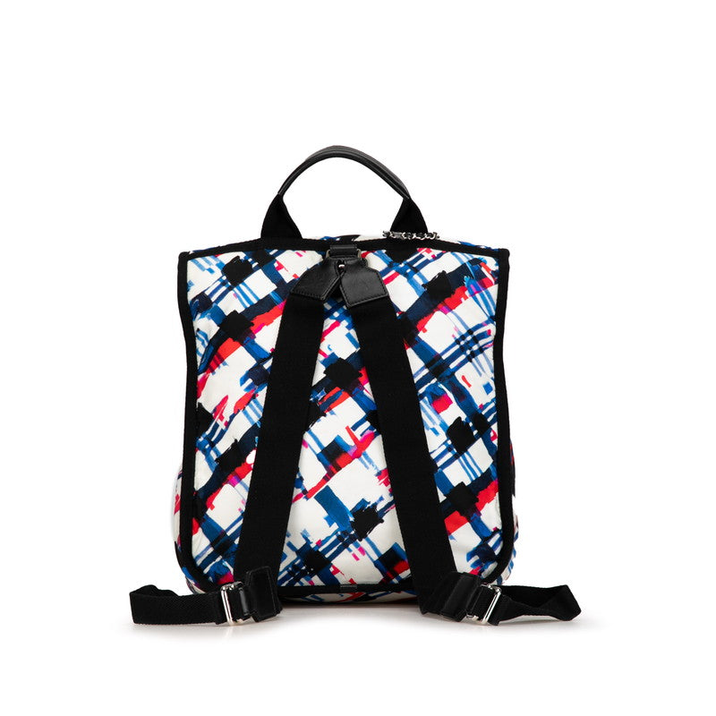 Chanel Coco Yale Rucksack White Multicolor Nylon Canvas CHANEL