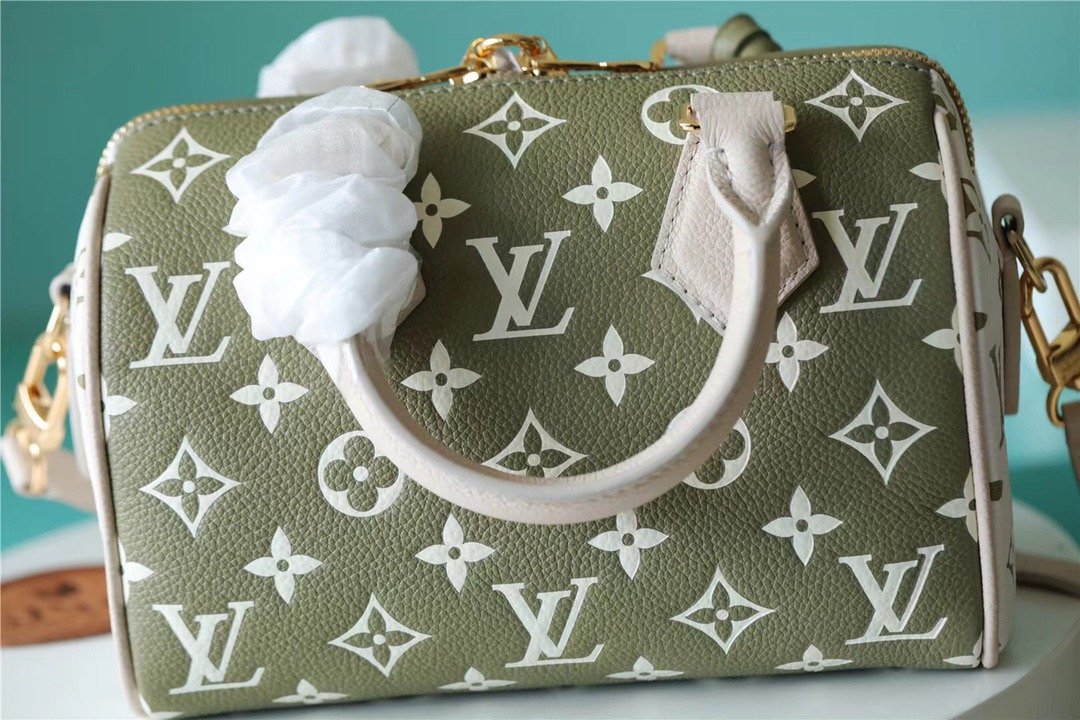 Top Quality Speedy Bandouliere 20 PM Monogram Empreinte Khaki Green / Beige / CreamFor Women, Shoulder And Crossbody Bags 20.5cm/8.1in Top Quality M46118