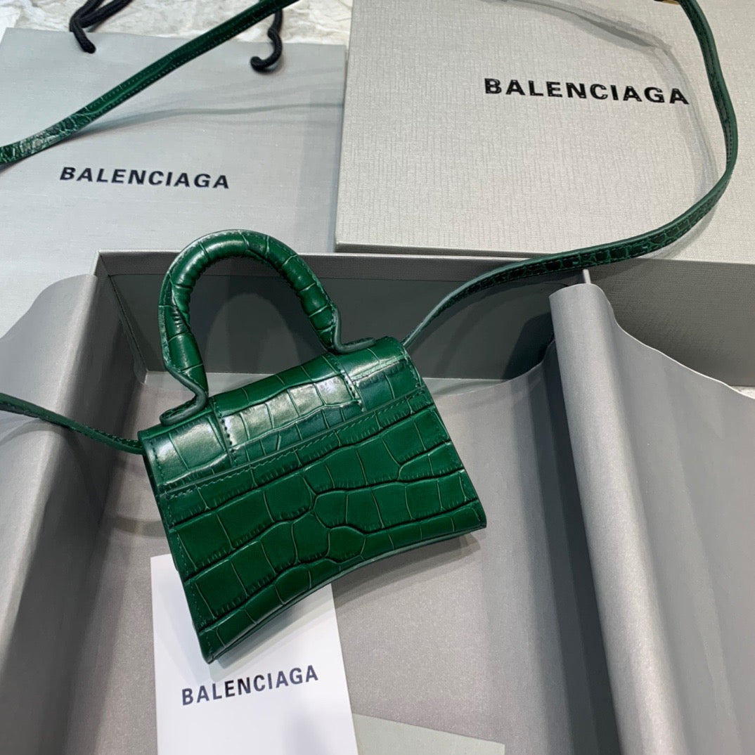 Top Quality Hourglass Mini Handbag In Green, For Women, Bags 4.7in/12cm