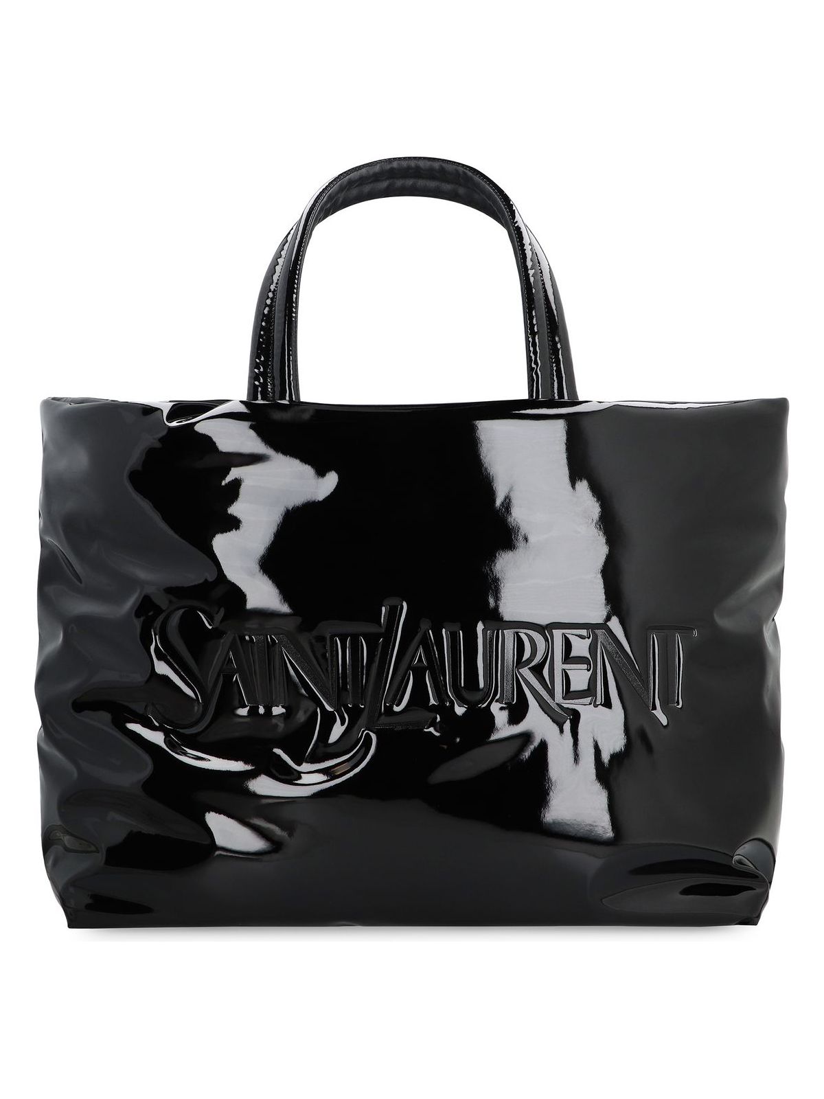 Luxury Saint Laurent Trending 2025 Men's Padded Nylon Maxi Tote in Black | 777487FAC2Z Color 1000