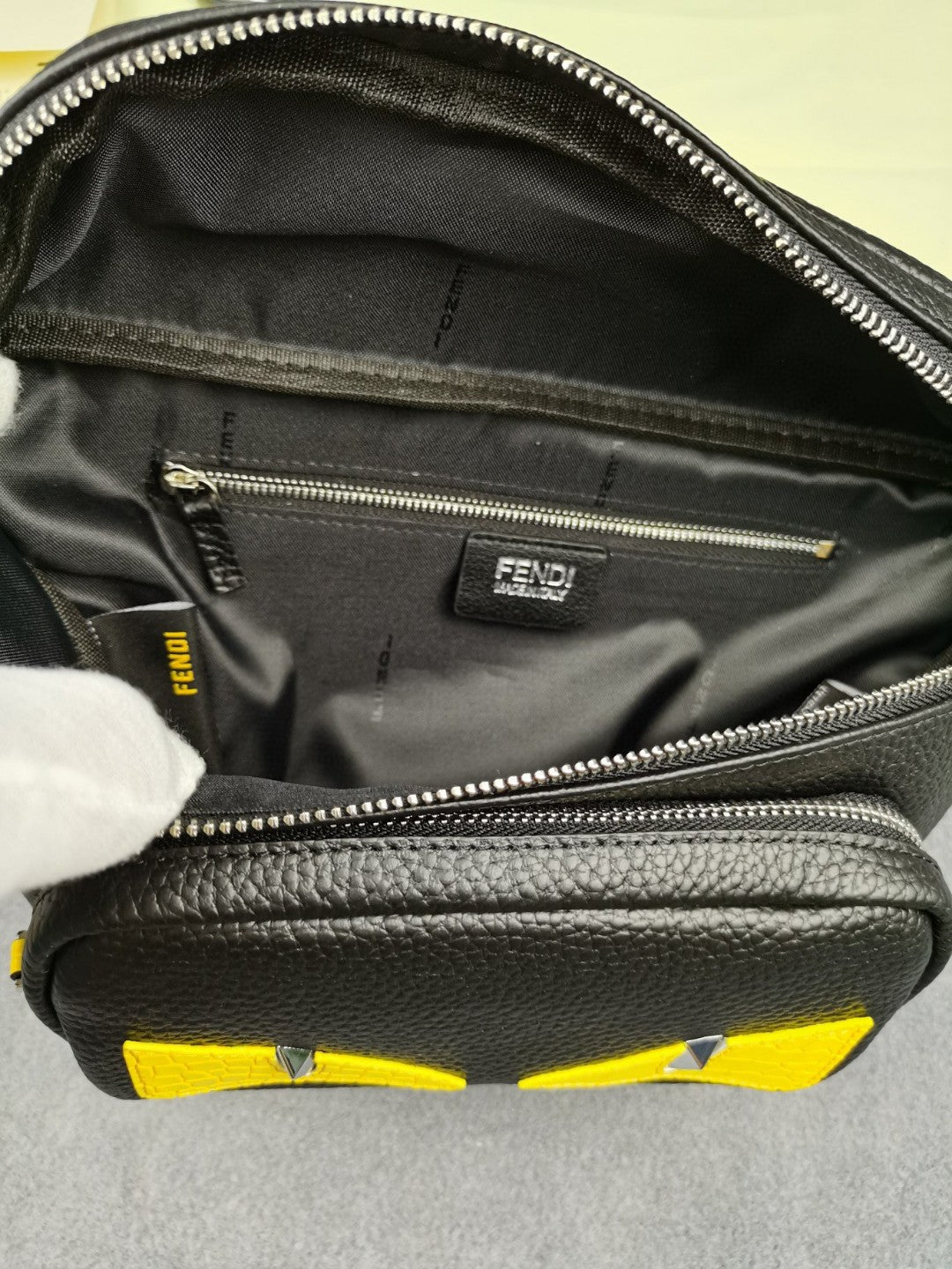 Top QualityTop Quality Little Monster Belt Bag Black/Yellow For Men, Men’s Bags 7.9in/20cm FF