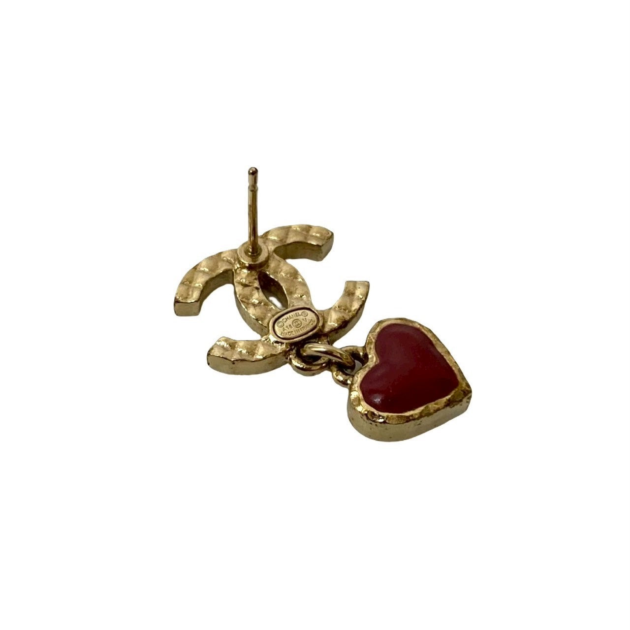 Chanel Coco Mark Heart Triangle Earrings