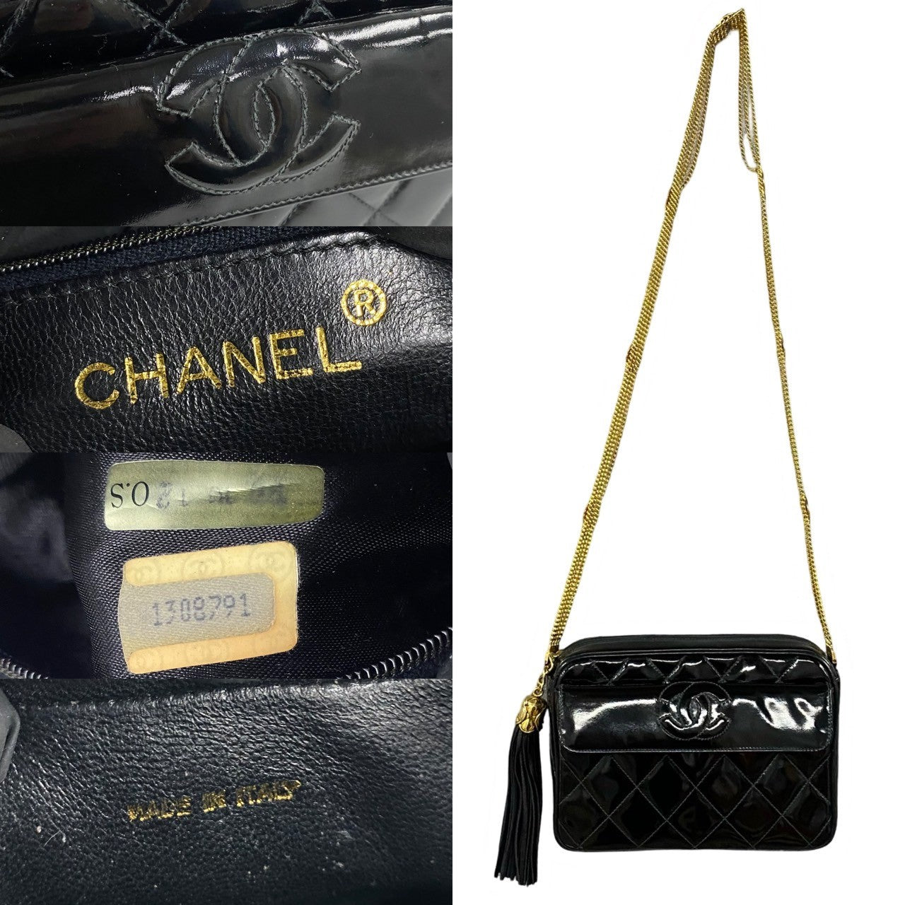 Chanel Coco Mark Patent Leather Shoulder Bag