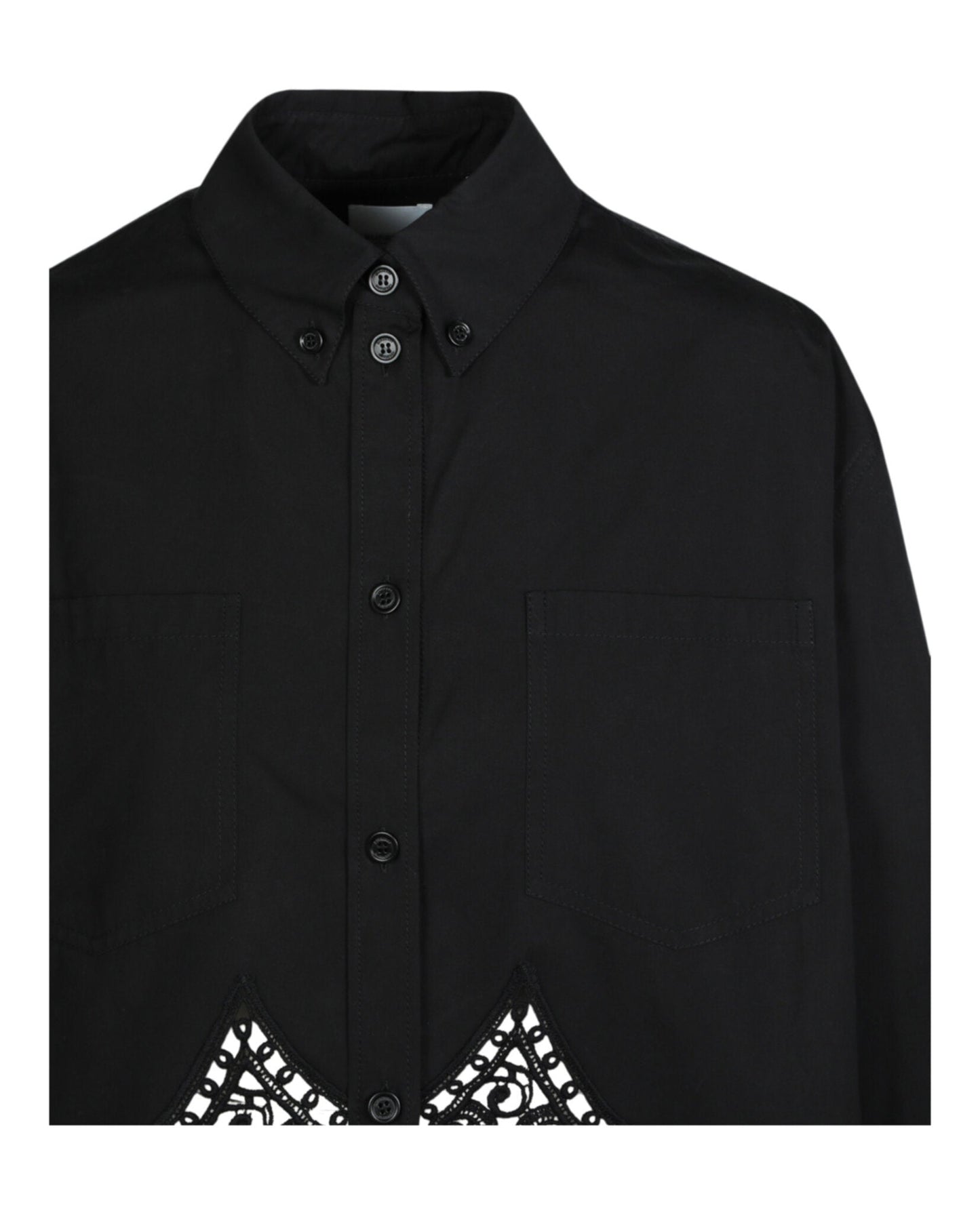 Burberry Womens Cropped Lace Hem Blo