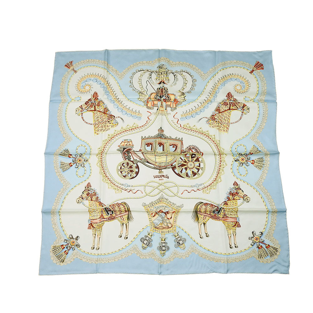 HERMES scarf silk Light blue Carre90 Women d