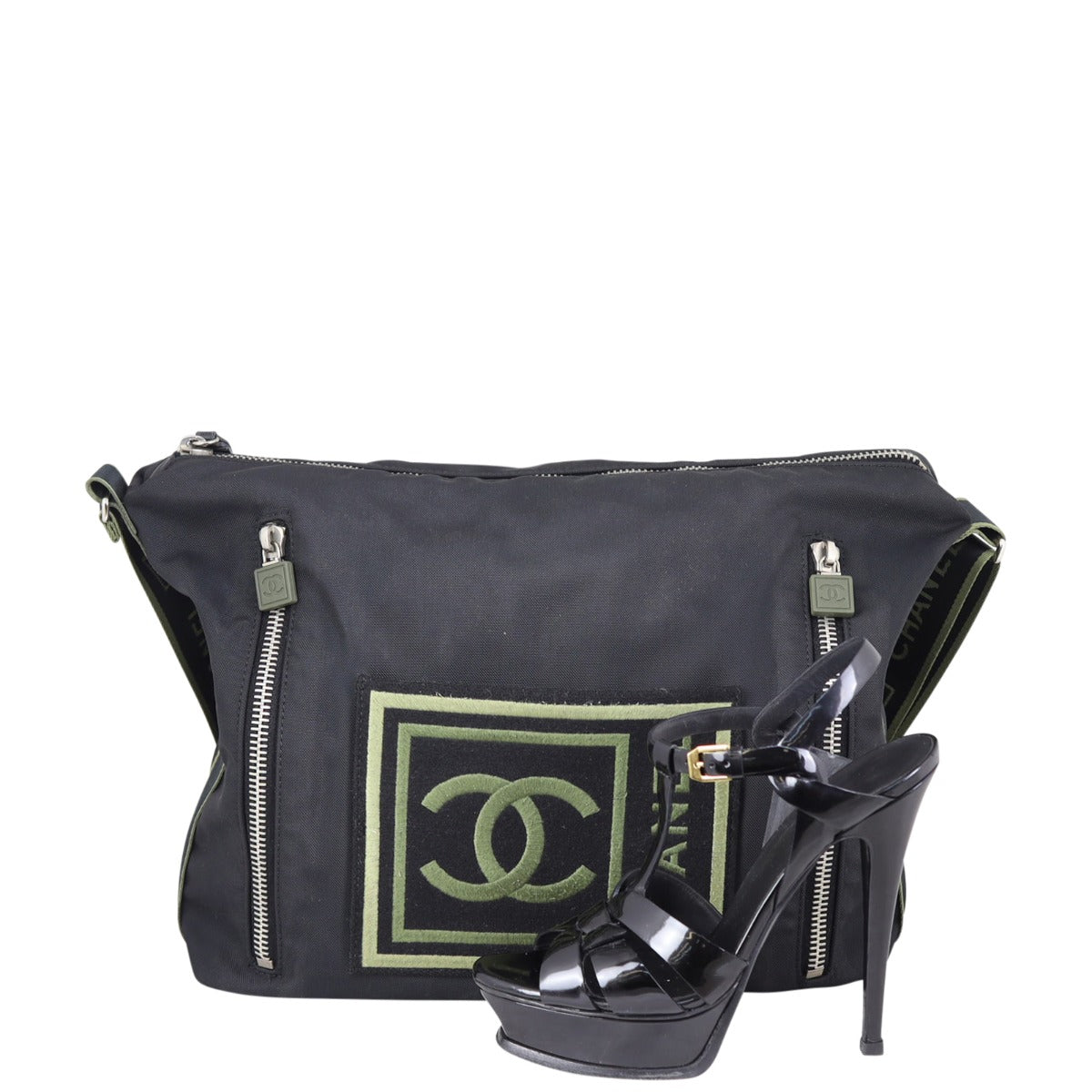 Chanel Nylon CC Logo Sportline Shoulder Bag
