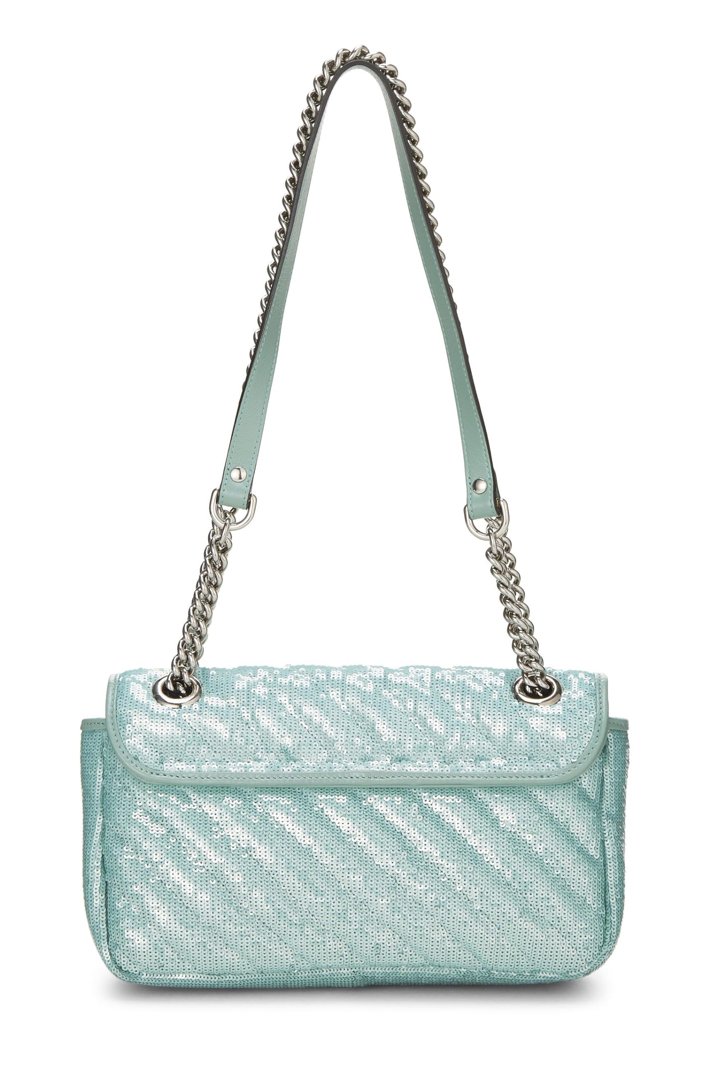 Gucci, Blue Sequin GG Marmont Shoulder Bag Small, Green