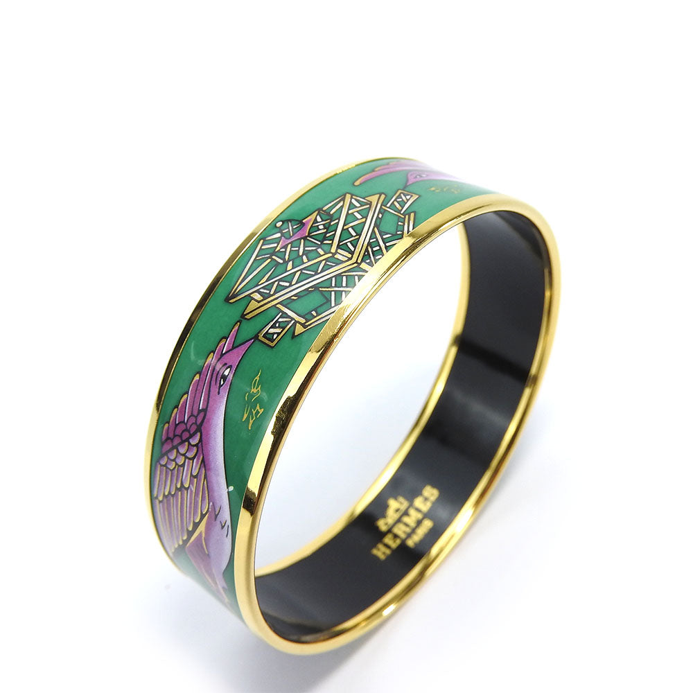 HERMES bracelet Metal, Enamel green Emilel GM Women d