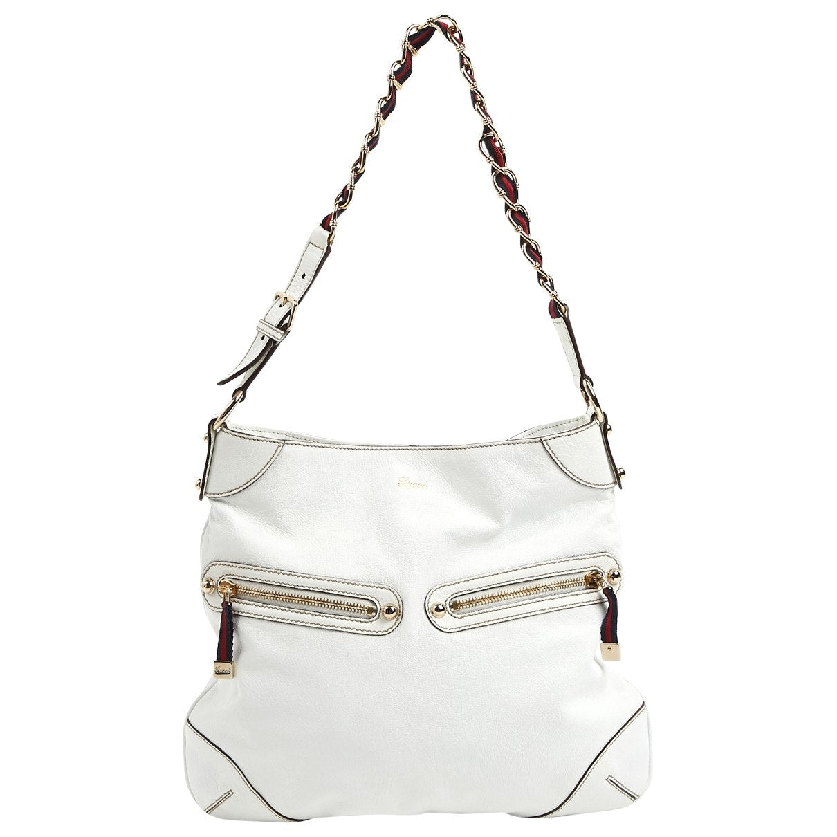 Gucci white leather handbag