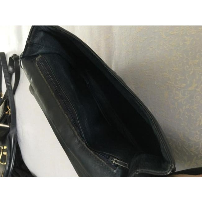 Gucci Dark Navy Blue Leather With Red Leather And Equestrian Accents