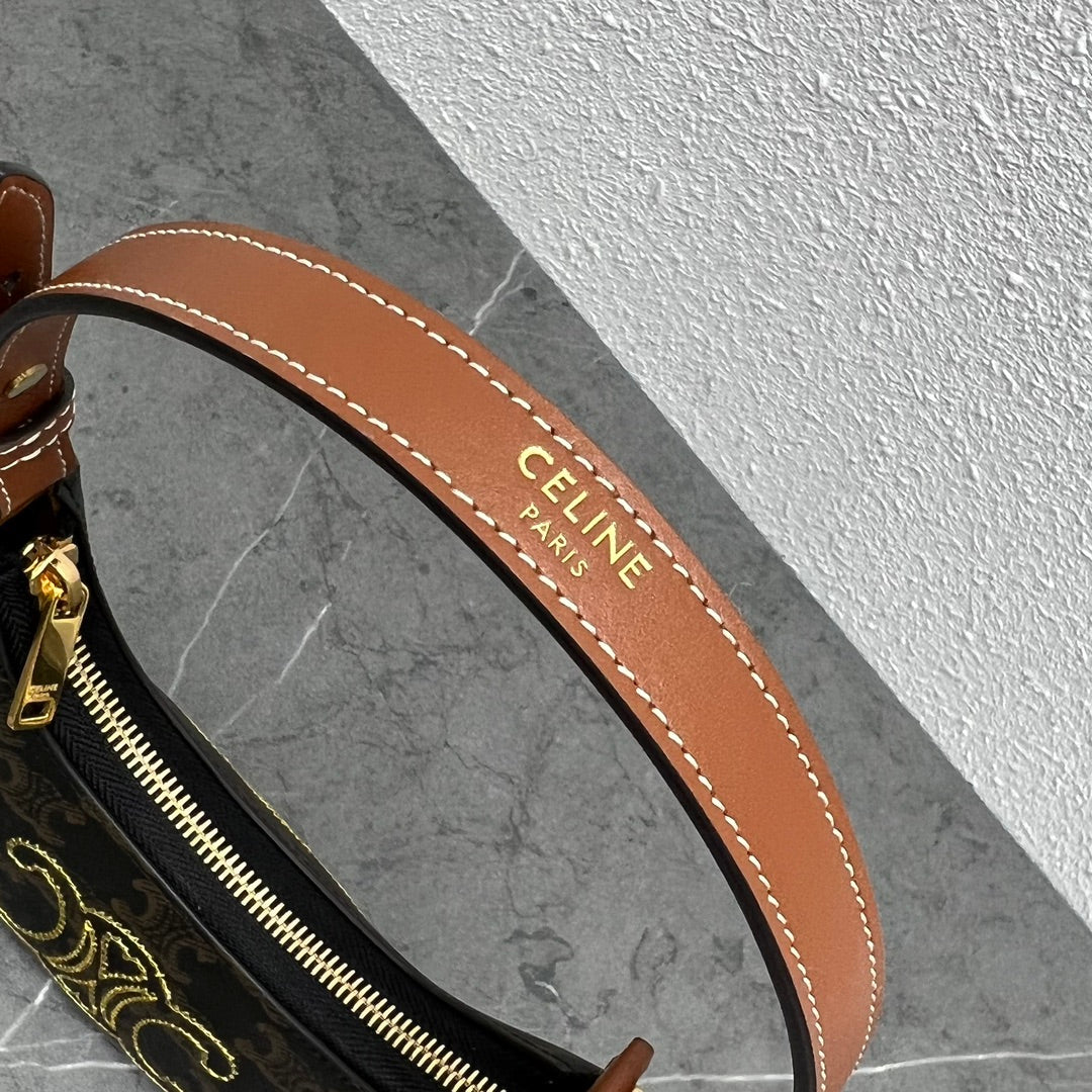 Top Quality Triope Heart Embroidered Mini ATop Qualitya – Triope Canvas Brown For Women 6.4in/16cm 10I602EB1.04LU
